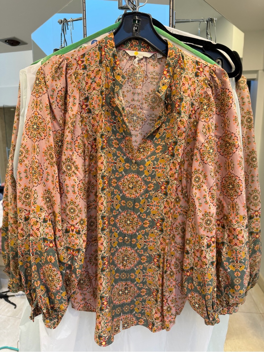 Boden Blouson Sleeve Blouse Old Rose, Intricate Tapestry